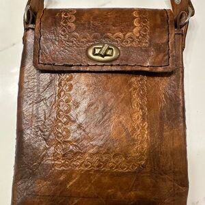 Mexican Brown Leather Crossbody